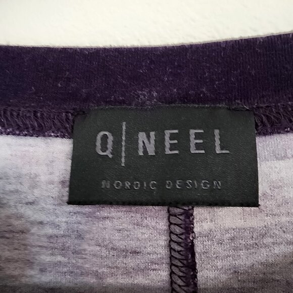 Q’Neel Women Abstract Printed A-Line Tunic, Plum/Ochre Sz 6 Viscose Blend Casual - Picture 2 of 15